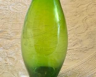 c.1950's, "MURANO, Made in Italy," 13-1/2" Tall, Graduated Green Vase (Certified Appraisal of this piece)