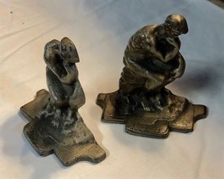Vintage, Heavy, Small Book Ends, 3-1/4" x 4" 