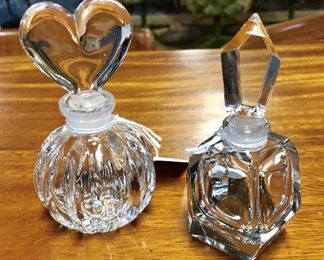 c.1950's Crystal Perfume Bottles with Toppers