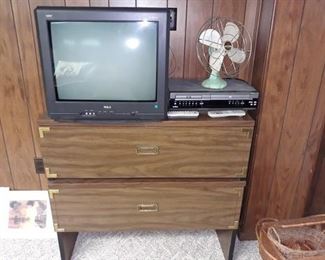 Electronics, Vintage Fan, and Chest