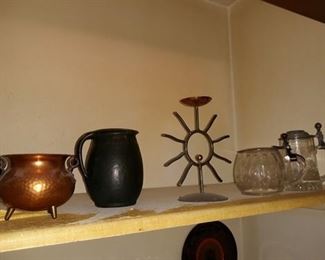 Beer Steins, Candleholder, and Vessels
