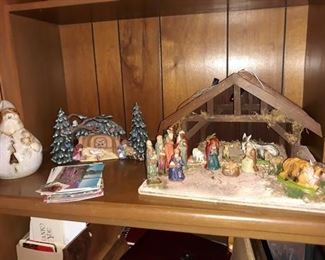 Nativity Set and Holiday Decor