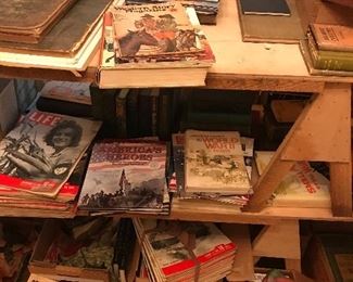 Vintage " Life"  magazines, newspapers, and books many documenting historical events from Civil War, WWII,  JFK assassination, etc. 