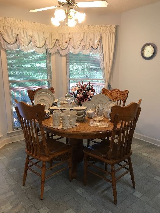 Oak table with four chairs