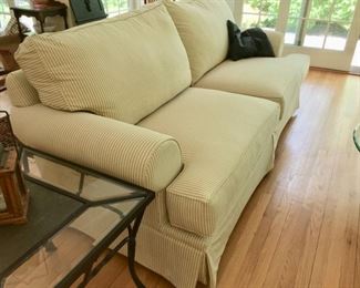 Broyhill ivory tone sofa  -has matching chair & ottoman