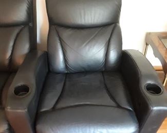 Barco Theatre Chairs. Great conditon...owner has replacement part for the recliner release. If you love watching movies....these are a must have at a great price.