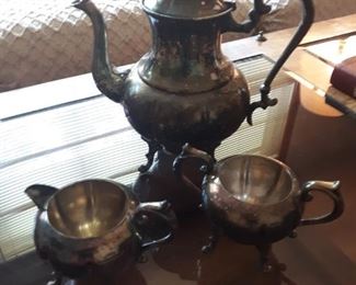 Several silver coffee/tea sets available