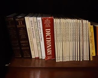 Assorted cook books and dictionaries