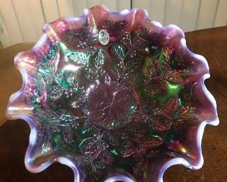 Fenton Carnival Glass Holly Berry Bowl