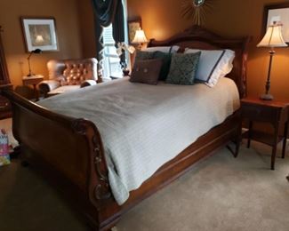 Ornate Queen Sleigh Bed
