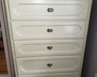 White Tall 5 drawer dresser