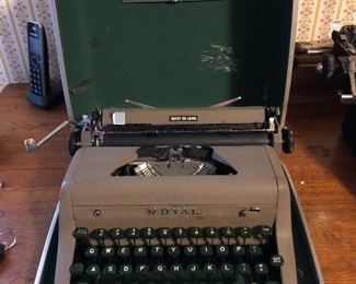 Vintage Royal Quiet DeLuxe portable typewriter with case