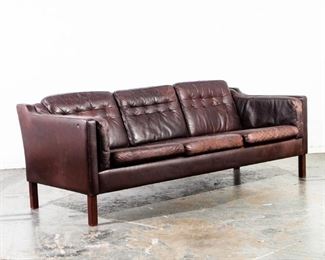 Danish Modern Brown leather sofa