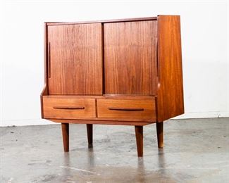danish modern teak highboy