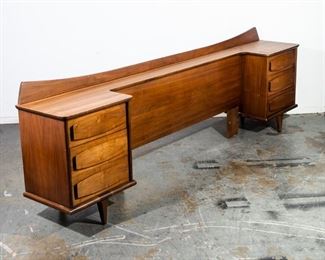 American of martinsville Mid century modern queen headboard