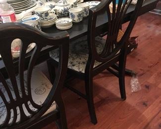 Painted black Dining table and chairs