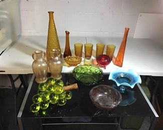 Assortment of Beautiful/Colorful Vintage Glassware