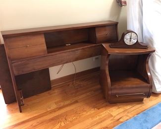 Mid-century modern headboard and matching nightstand! Mattress set as well!