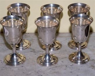 1. Set of Six 6 S. KIRK  SONS Sterling Silver Goblets