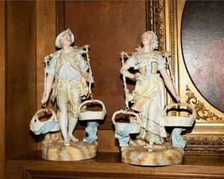 2. Pair of Antique French Porcelain Figurines