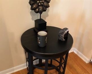 Round table with matching side table 38" d, side table 25"D
