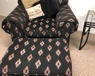 Chair with ottoman and matching sofa