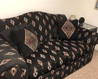 Matching love seat with matching ottoman and chair