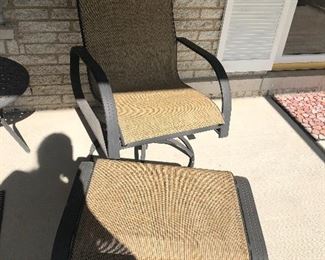 Outdoor chair with ottoman