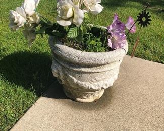 2 matching concrete planters 
