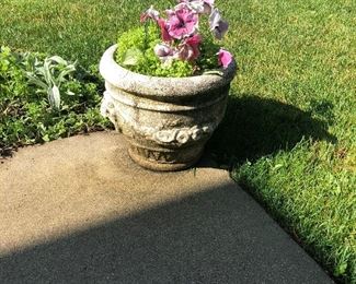 2 matching concrete planters