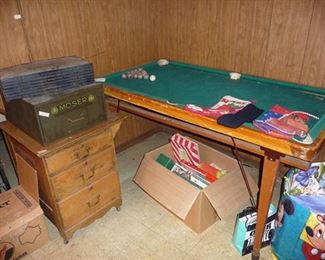 Advertising Items & Small Pool Table