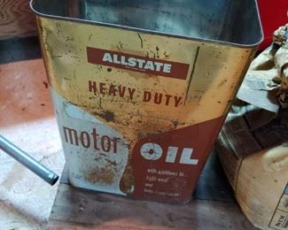Several Old Motor Oil Cans