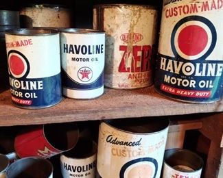 Old Oil Cans(Havoline, Texaco and more)