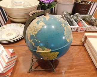 Nice Old Litho Globe with Stand 