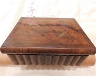 Small Old Wooden Sewing Box