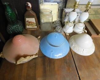 Assorted Old Glass Light Shades