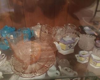 Miniature Glass Creamers, Sugars, and Spooners(Various Patterns)