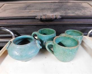 Pottery Mugs and Vase