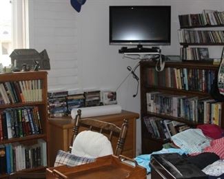Books, Bibles, DVDs, CDs, Tvs. Cottage collection.