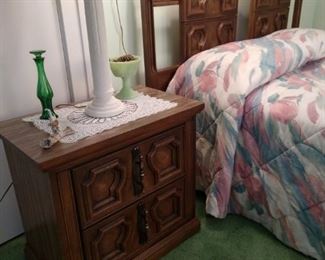 2 drawer nightstand, full size bed and frame