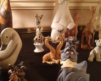 Animal figurines by Rex Benson, Lee Rankin, other artists