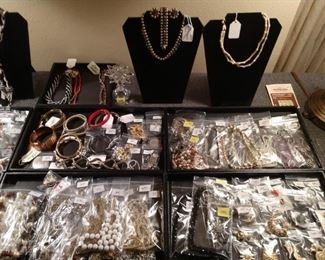Huge selection of costume jewelry -- Trifari, Monet