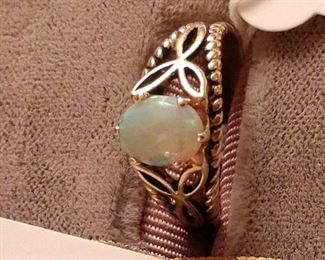Opal and gold ring