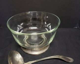 Glass Punch Bowl with Stand and R Wallace Ladle https://ctbids.com/#!/description/share/171907