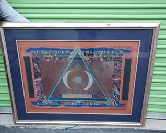 Metallic illuminati-like art piece.     https://ctbids.com/#!/description/share/171936