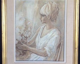 Young Girl With Flowers by Caro https://ctbids.com/#!/description/share/171980