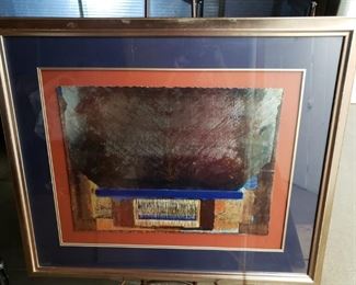 Metallic Matted Framed Abtract Art https://ctbids.com/#!/description/share/171937