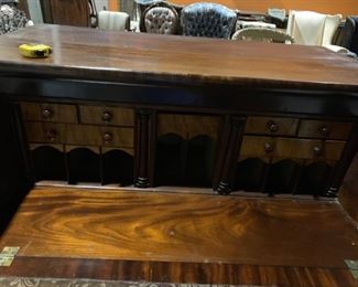 #1		Tall Wood  Drop Down Antique Desk w/hidden compartments 48x24x46	 $500.00 
