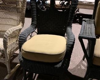 #15		Heavy Green Wicker Rocking Chair 	 $65.00 
