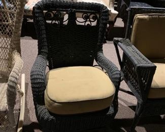 #15		Heavy Green Wicker Rocking Chair 	 $65.00 
